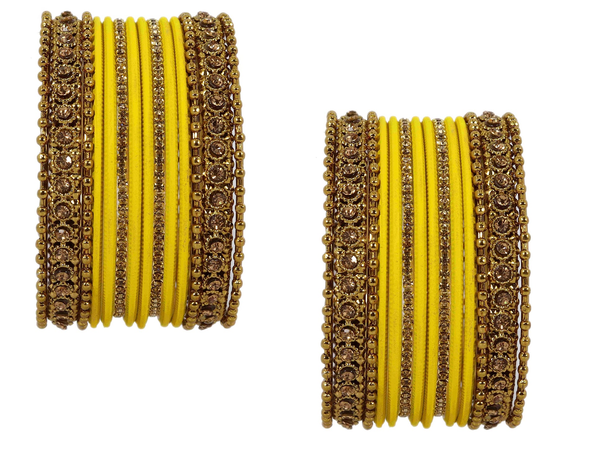 T4 Jewels Metal With Zircon Gemstone Studded Glossy Finished Traditional Bangle set T4 Jewels
