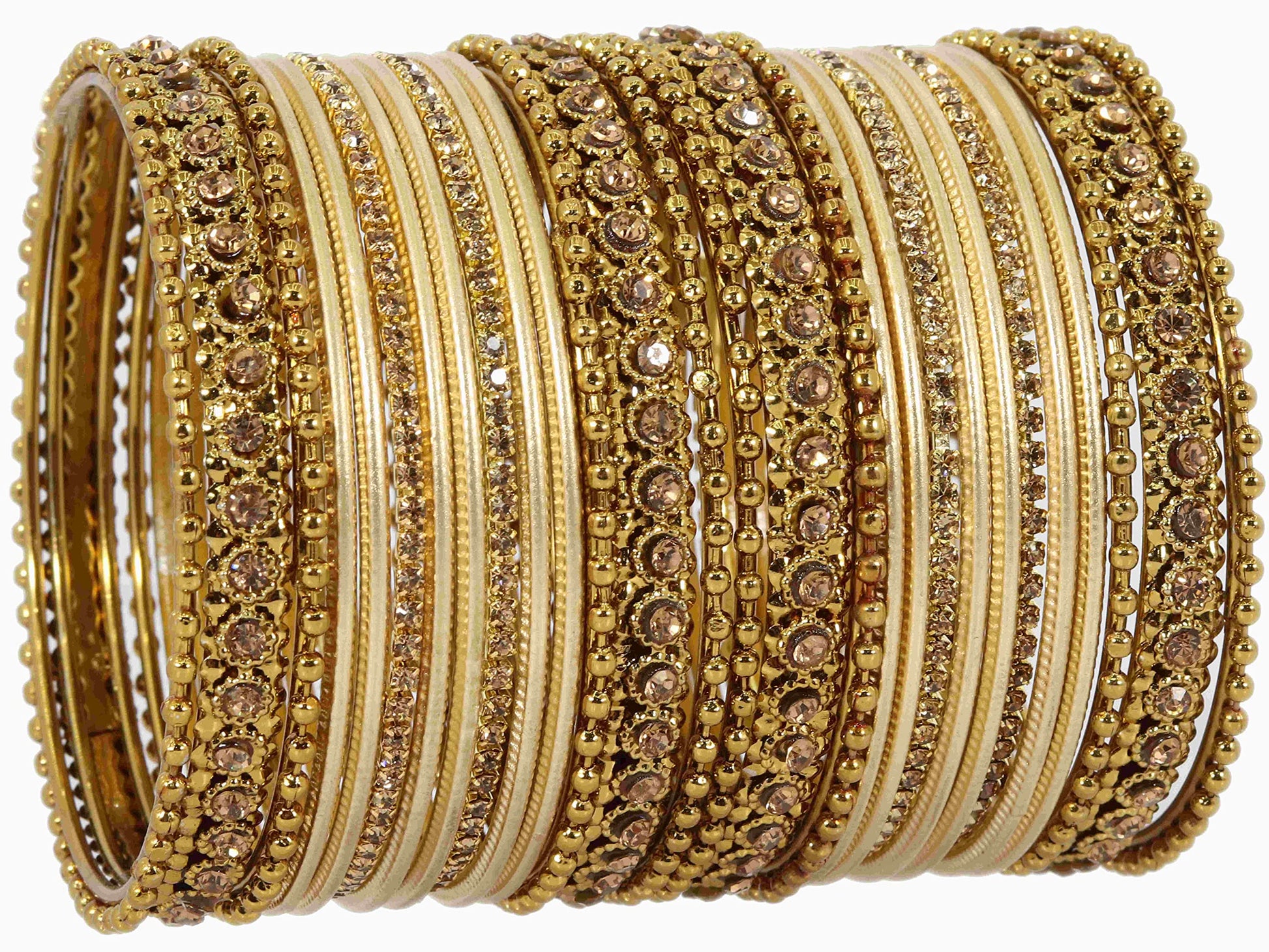 T4 Jewels Metal With Zircon Gemstone Studded Glossy Finished Traditional Bangle set T4 Jewels