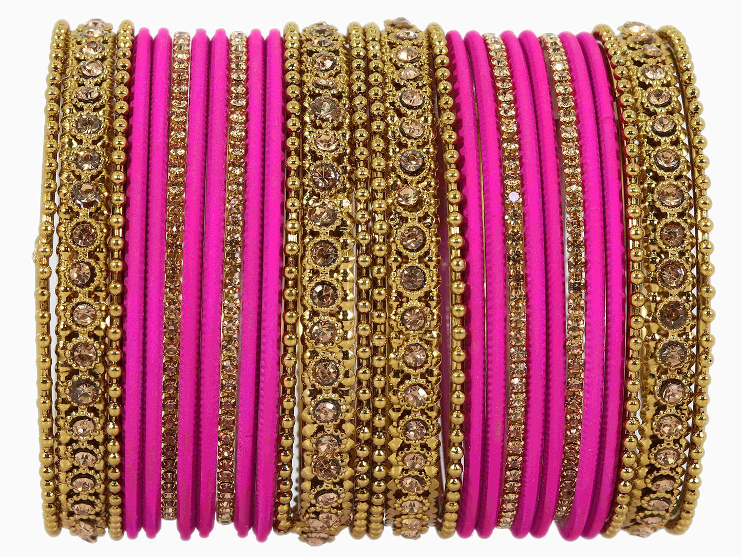 T4 Jewels Metal With Zircon Gemstone Studded Glossy Finished Traditional Bangle set T4 Jewels