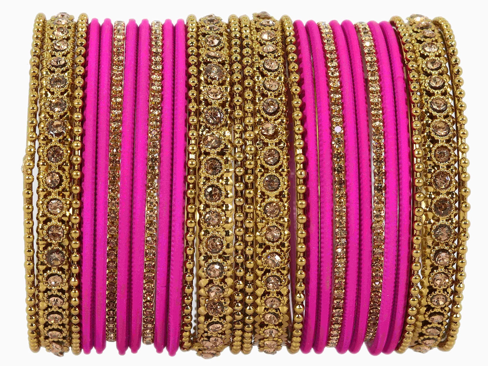 T4 Jewels Metal With Zircon Gemstone Studded Glossy Finished Traditional Bangle set T4 Jewels
