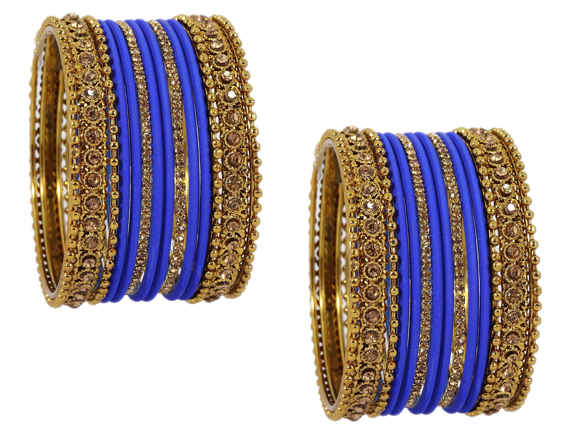 T4 Jewels Metal With Zircon Gemstone Studded Glossy Finished Traditional Bangle set T4 Jewels