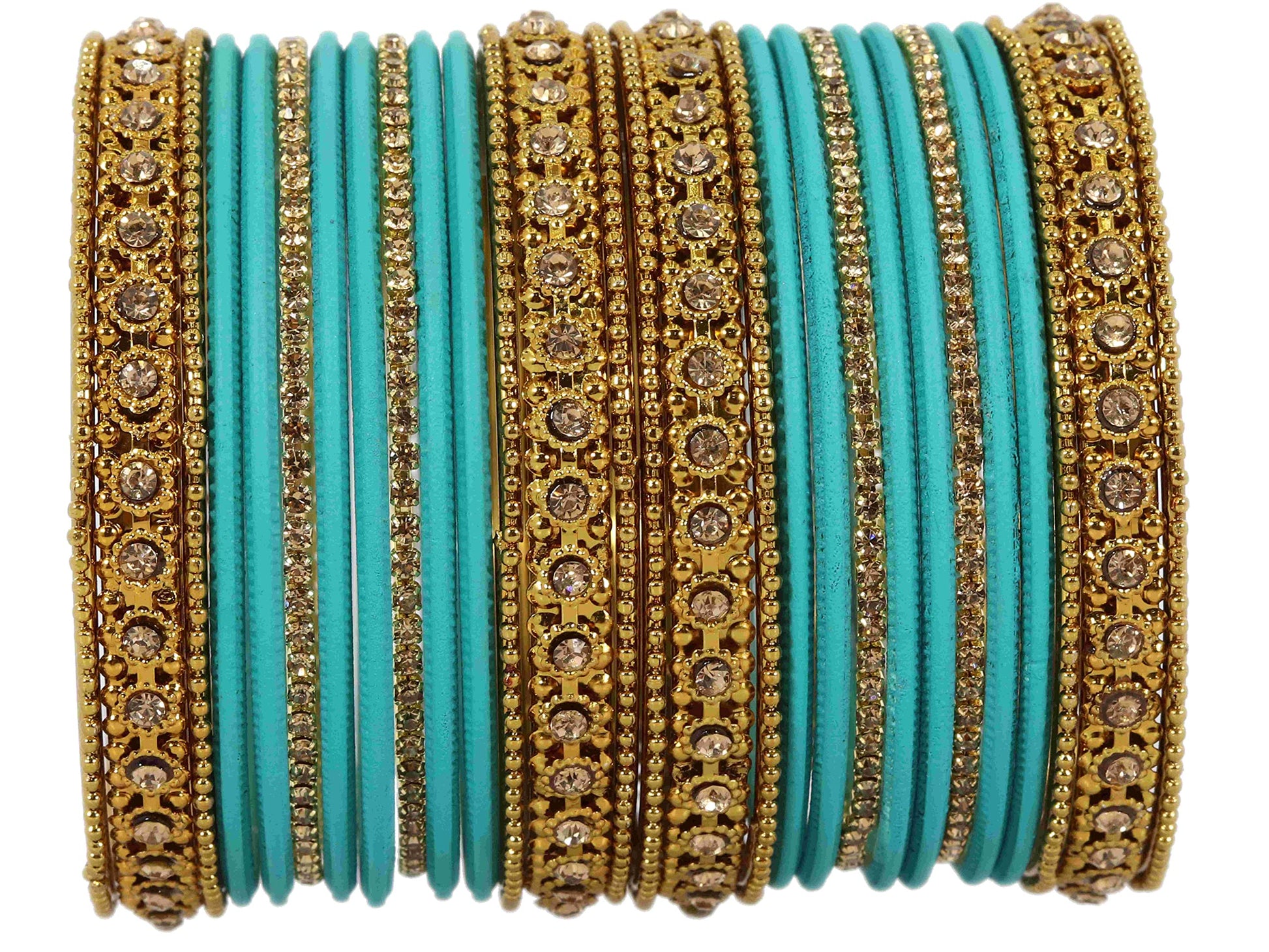 T4 Jewels Metal With Zircon Gemstone Studded Glossy Finished Traditional Bangle set T4 Jewels