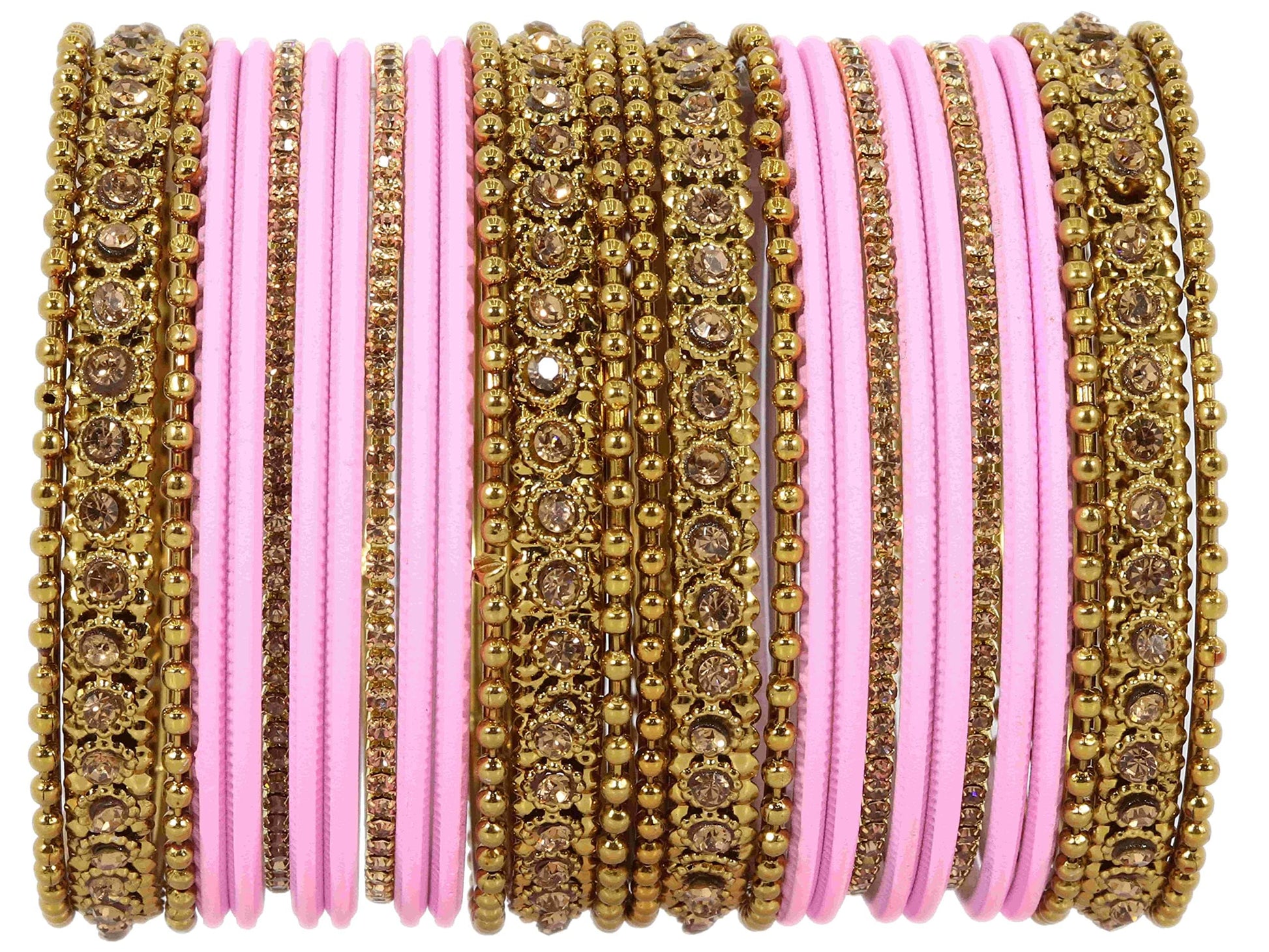 T4 Jewels Metal With Zircon Gemstone Studded Glossy Finished Traditional Bangle set T4 Jewels