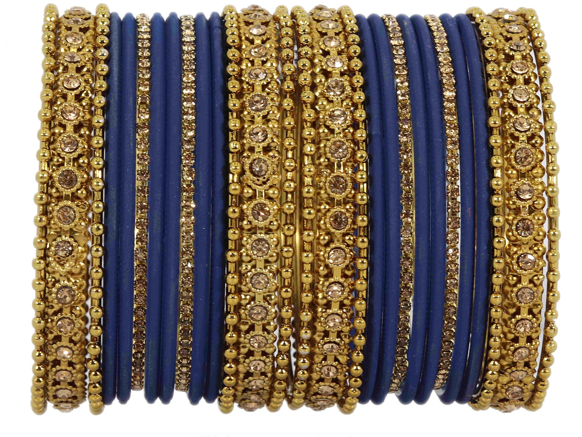 T4 Jewels Metal With Zircon Gemstone Studded Glossy Finished Traditional Bangle set T4 Jewels
