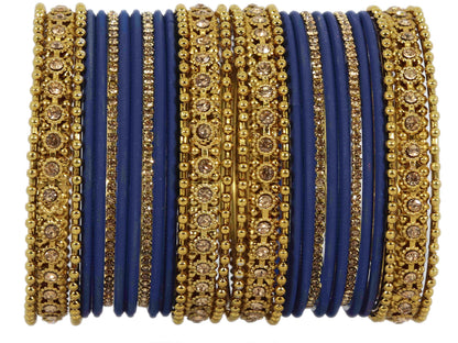 T4 Jewels Metal With Zircon Gemstone Studded Glossy Finished Traditional Bangle set T4 Jewels