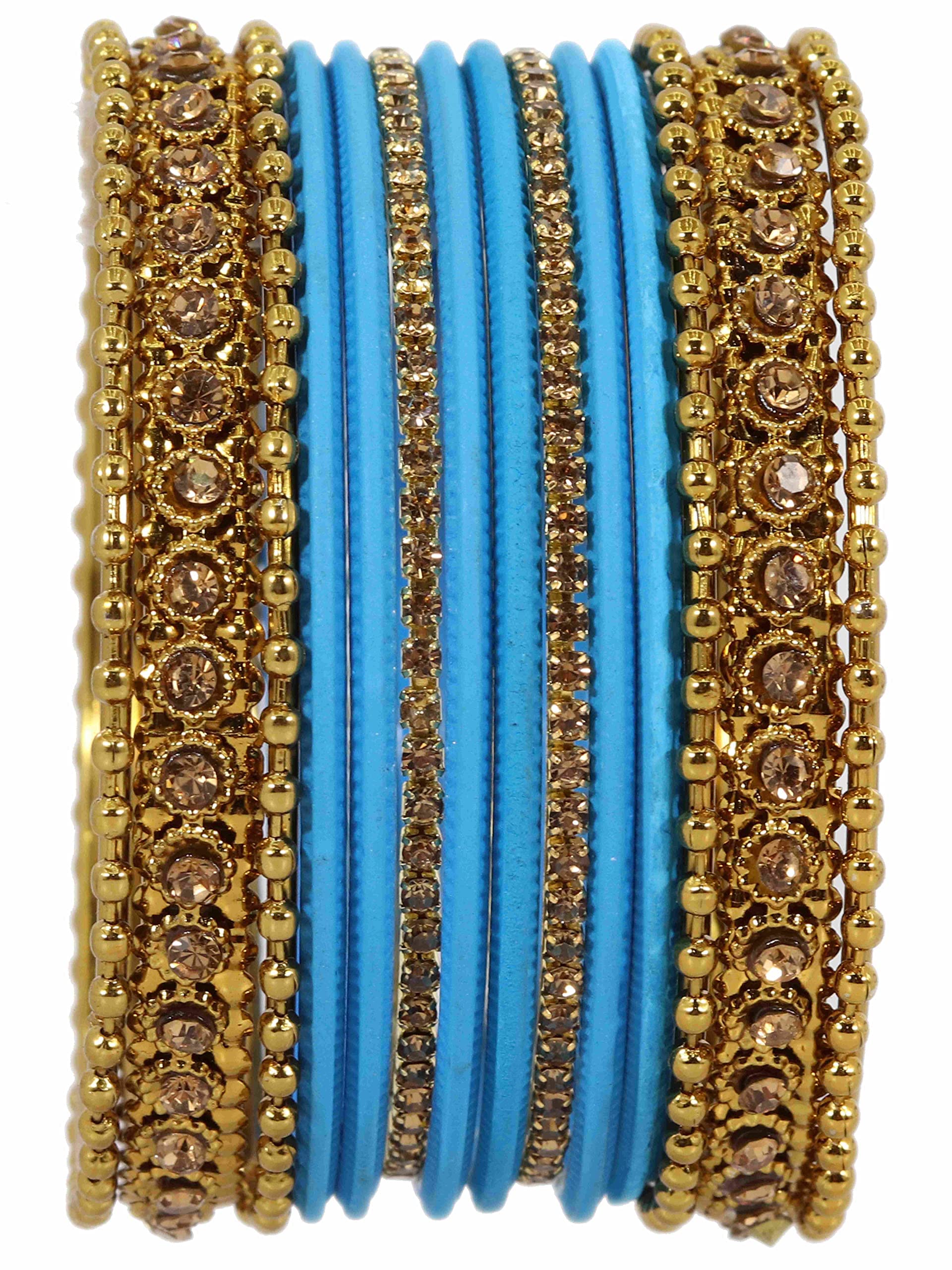 T4 Jewels Metal With Zircon Gemstone Studded Glossy Finished Traditional Bangle set T4 Jewels