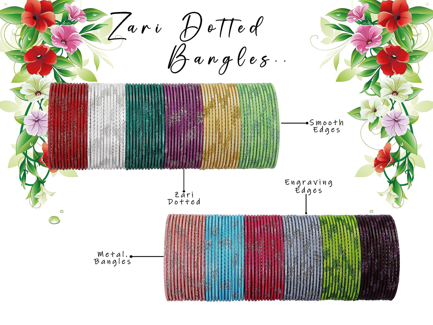 T4 Jewels Stylish Multi colour Metal Bangles set| Fancy Multicolour Bangles for women | Metal Chudi Set For Women | Women's Bangles T4 Jewels