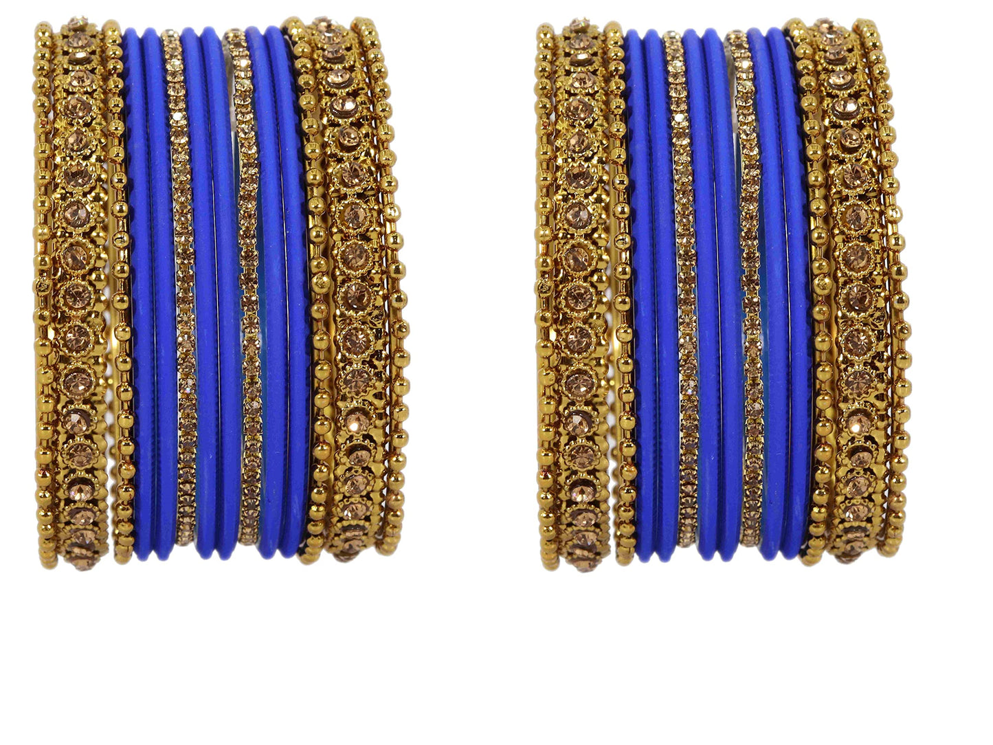 T4 Jewels Metal With Zircon Gemstone Studded Glossy Finished Traditional Bangle set T4 Jewels