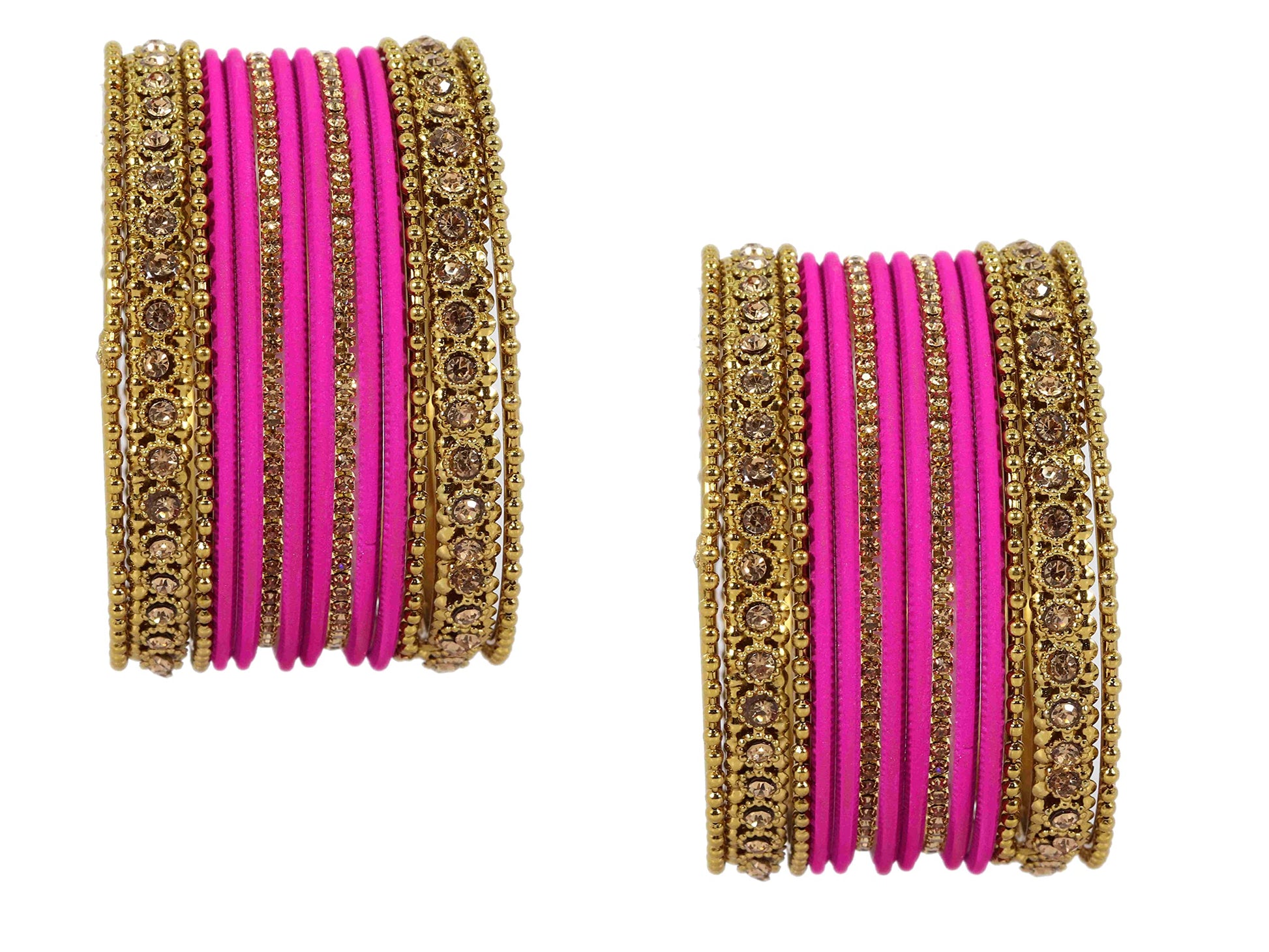 T4 Jewels Metal With Zircon Gemstone Studded Glossy Finished Traditional Bangle set T4 Jewels