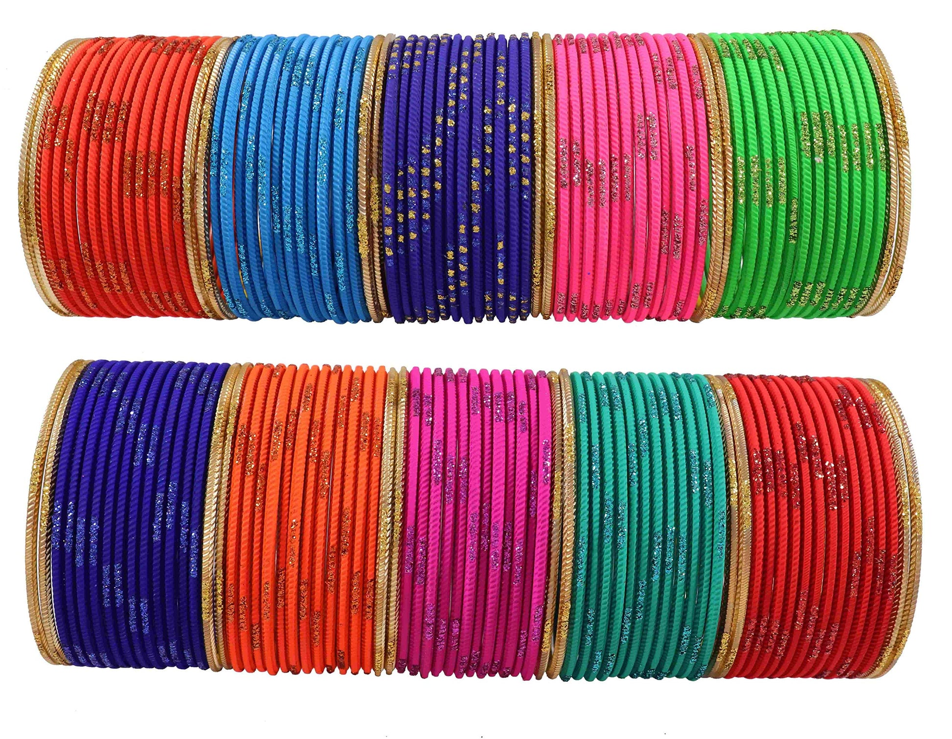 T4 Jewels Stylish Multi colour Metal Bangles set| Fancy Multicolour Bangles for women | Metal Chudi Set For Women | Women's Bangles Multicolour-Design-6 T4 Jewels