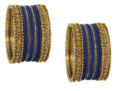 T4 Jewels Metal With Zircon Gemstone Studded Glossy Finished Traditional Bangle set T4 Jewels