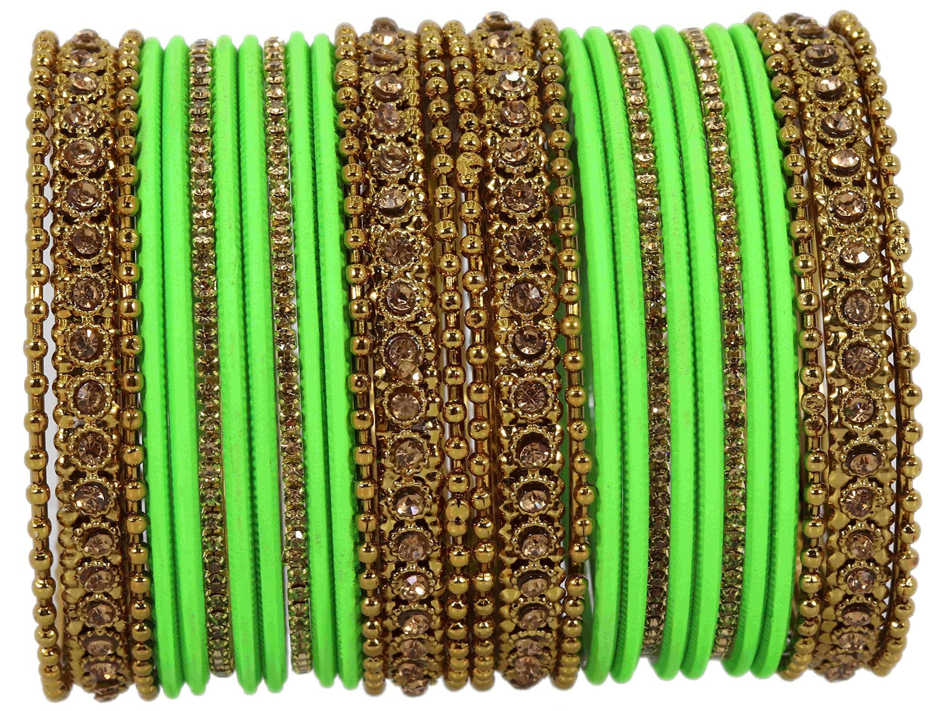 T4 Jewels Metal With Zircon Gemstone Studded Glossy Finished Traditional Bangle set T4 Jewels