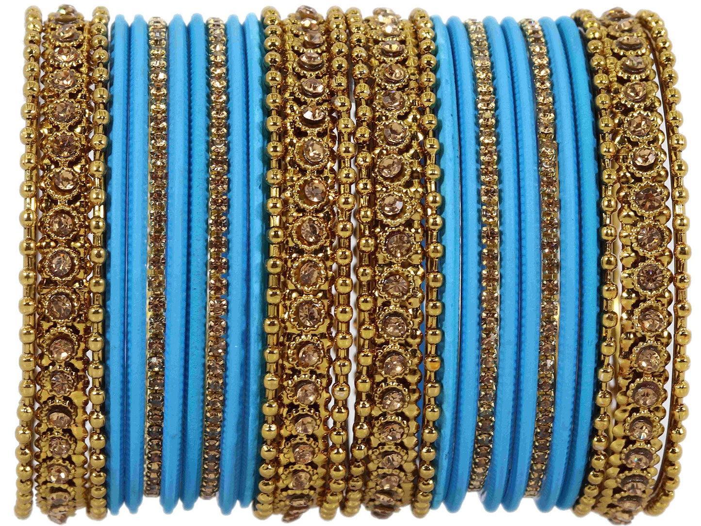 T4 Jewels Metal With Zircon Gemstone Studded Glossy Finished Traditional Bangle set T4 Jewels