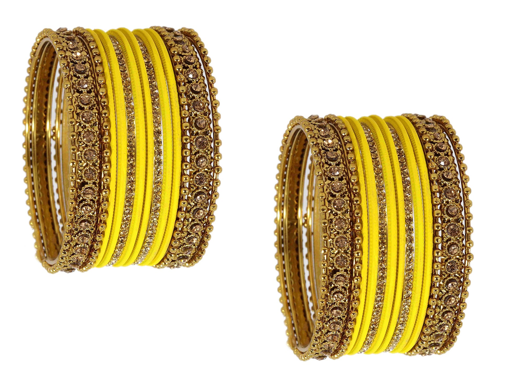 T4 Jewels Metal With Zircon Gemstone Studded Glossy Finished Traditional Bangle set T4 Jewels