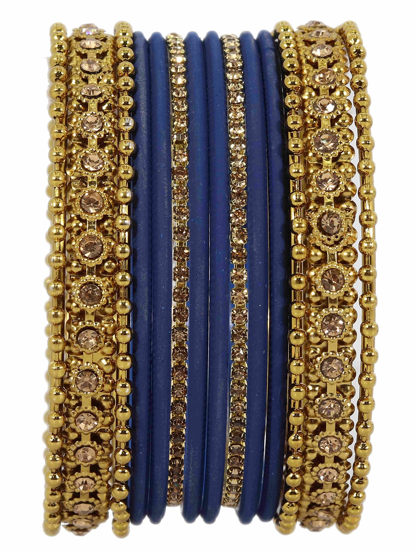 T4 Jewels Metal With Zircon Gemstone Studded Glossy Finished Traditional Bangle set T4 Jewels