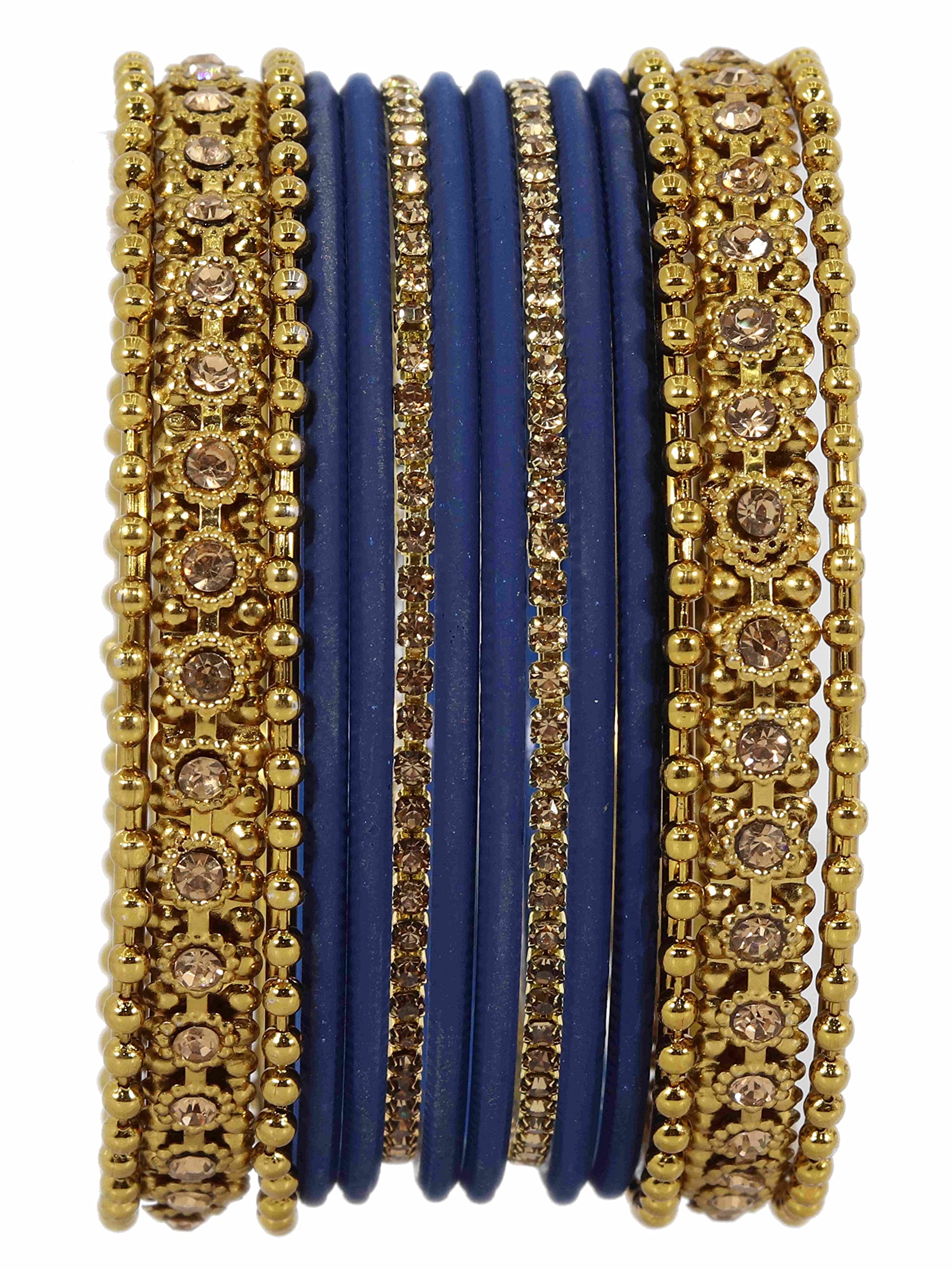 T4 Jewels Metal With Zircon Gemstone Studded Glossy Finished Traditional Bangle set T4 Jewels