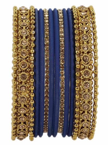 T4 Jewels Metal With Zircon Gemstone Studded Glossy Finished Traditional Bangle set T4 Jewels