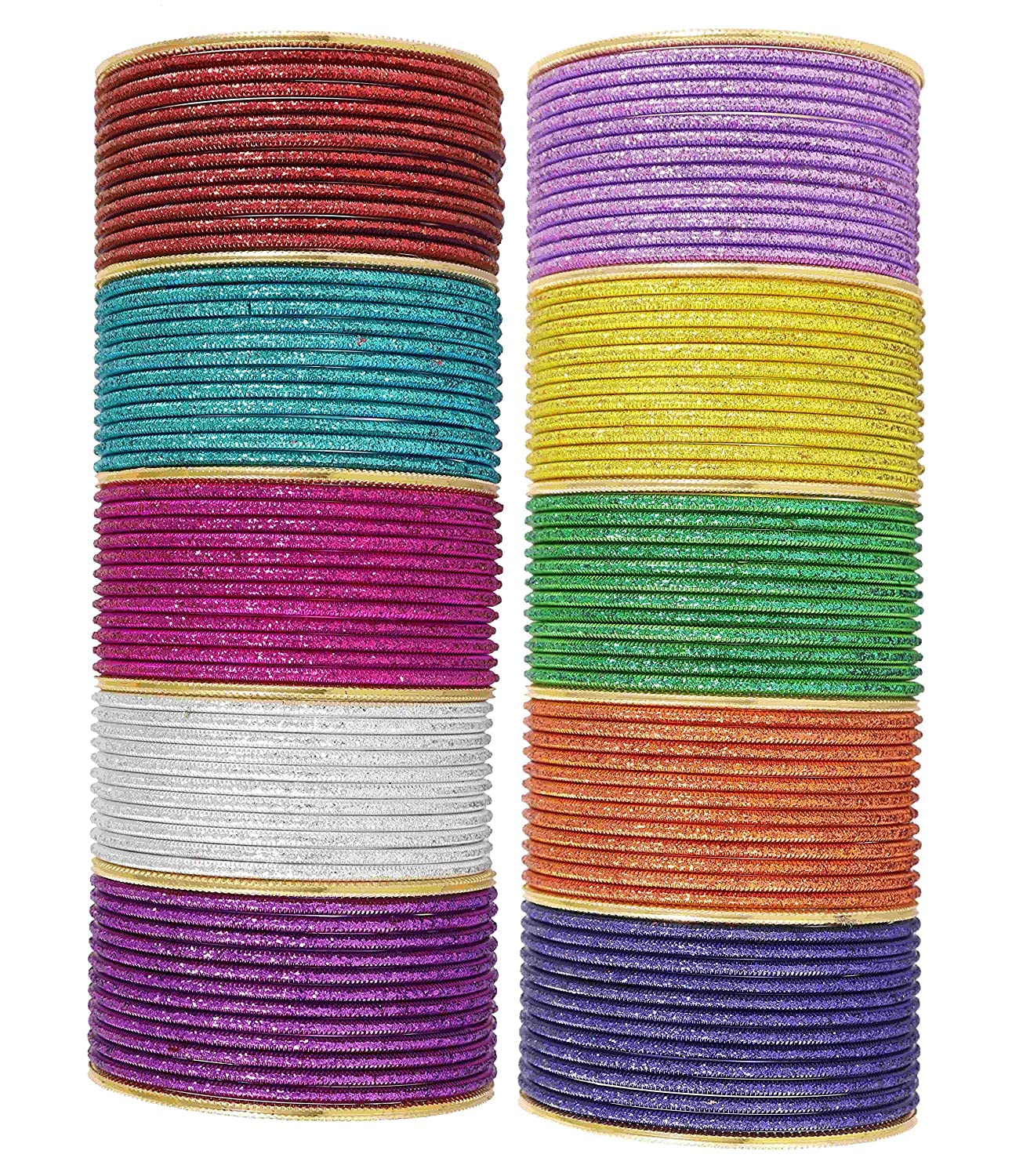 T4 Jewels Stylish Multi colour Metal Bangles set| Fancy Multicolour Bangles for women | Metal Chudi Set For Women | Women's Bangles T4 Jewels