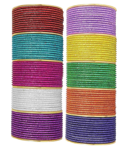 T4 Jewels Stylish Multi colour Metal Bangles set| Fancy Multicolour Bangles for women | Metal Chudi Set For Women | Women's Bangles T4 Jewels