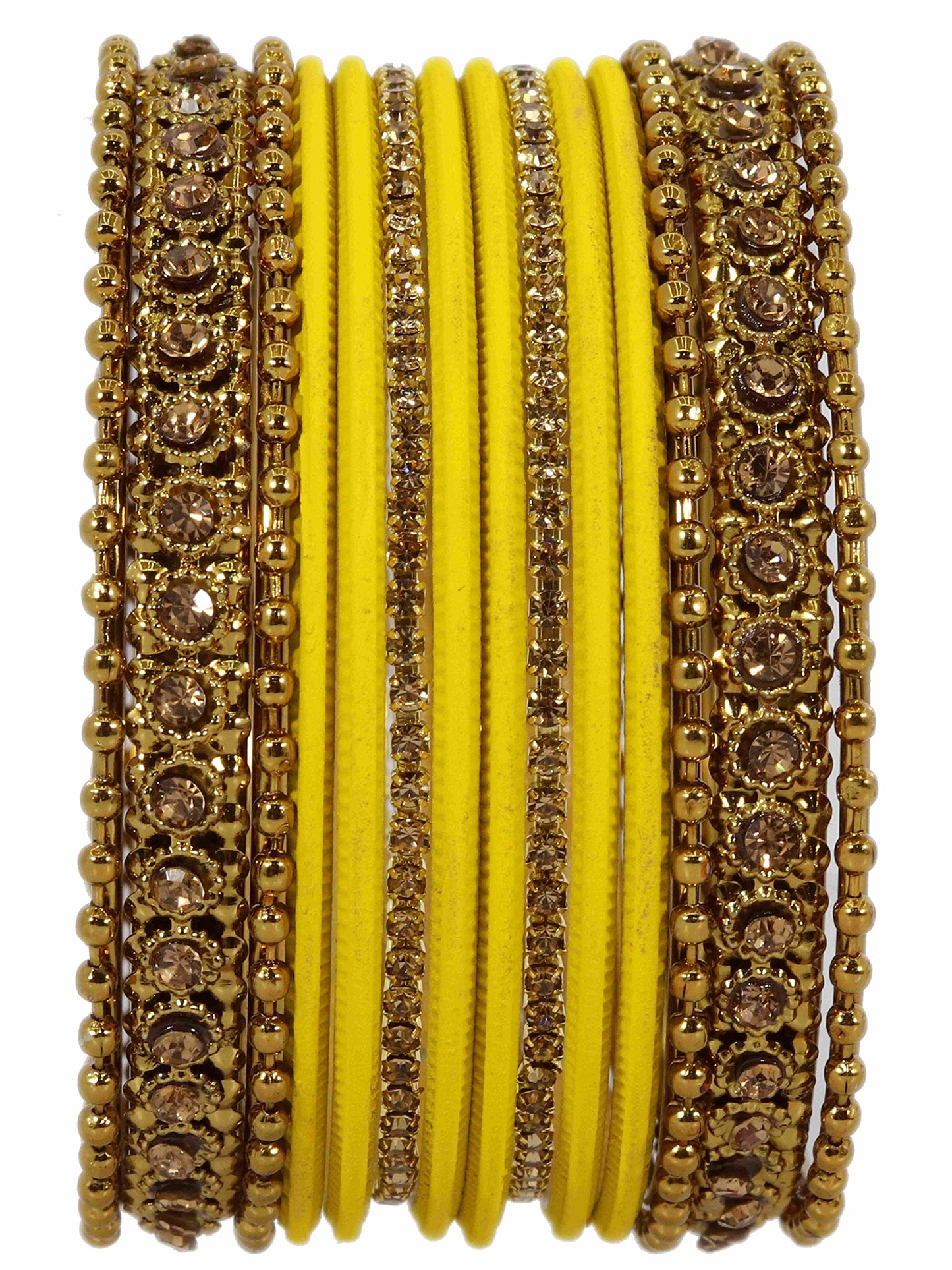 T4 Jewels Metal With Zircon Gemstone Studded Glossy Finished Traditional Bangle set T4 Jewels