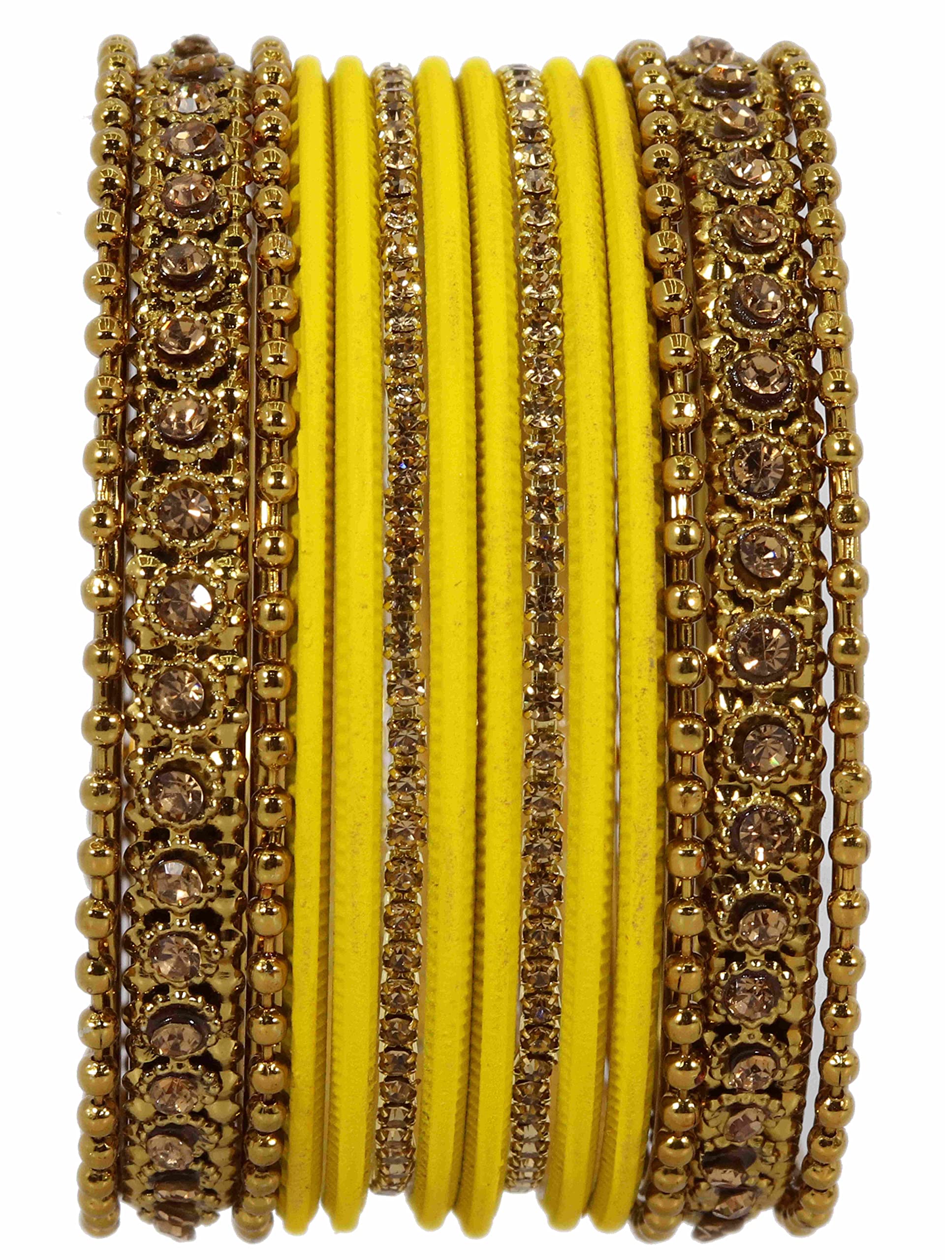 T4 Jewels Metal With Zircon Gemstone Studded Glossy Finished Traditional Bangle set T4 Jewels