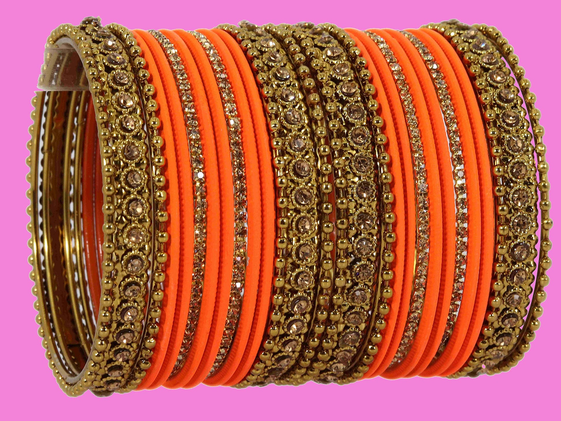 T4 Jewels Metal With Zircon Gemstone Studded Glossy Finished Traditional Bangle set T4 Jewels