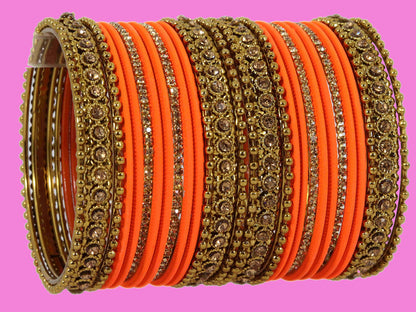 T4 Jewels Metal With Zircon Gemstone Studded Glossy Finished Traditional Bangle set T4 Jewels