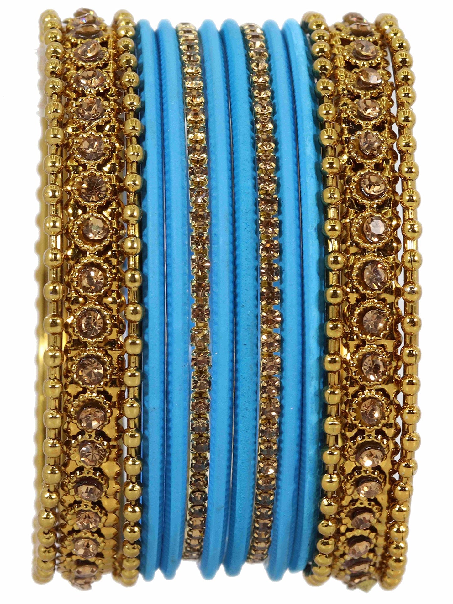 T4 Jewels Metal With Zircon Gemstone Studded Glossy Finished Traditional Bangle set T4 Jewels