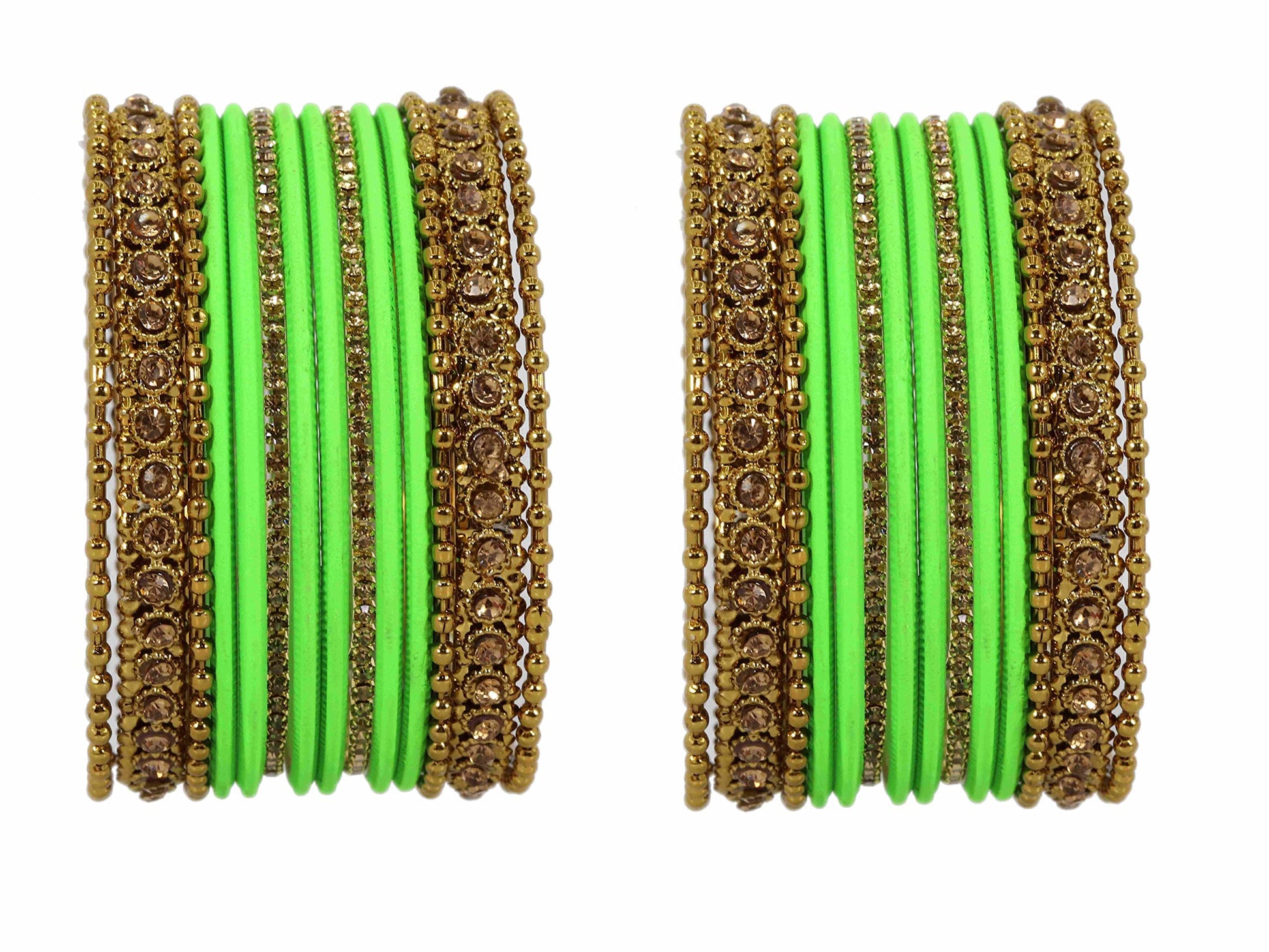 T4 Jewels Metal With Zircon Gemstone Studded Glossy Finished Traditional Bangle set T4 Jewels