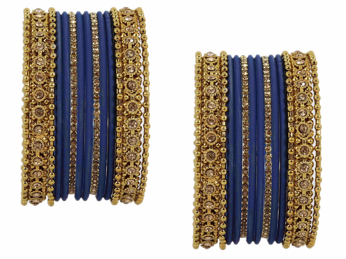 T4 Jewels Metal With Zircon Gemstone Studded Glossy Finished Traditional Bangle set T4 Jewels