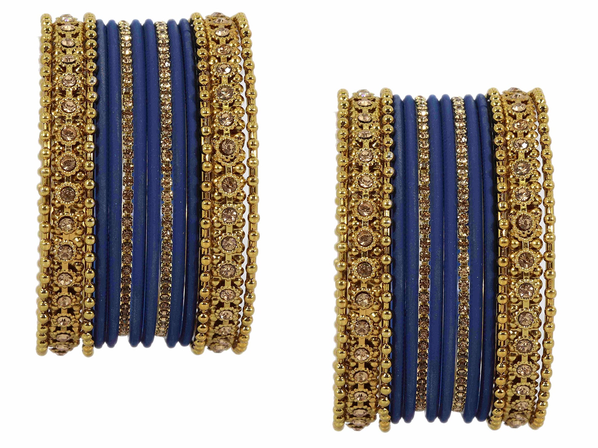 T4 Jewels Metal With Zircon Gemstone Studded Glossy Finished Traditional Bangle set T4 Jewels