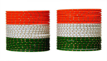 T4 Jewels Dotted Tricolor Bangle Set (Pack Of 48) T4 Jewels