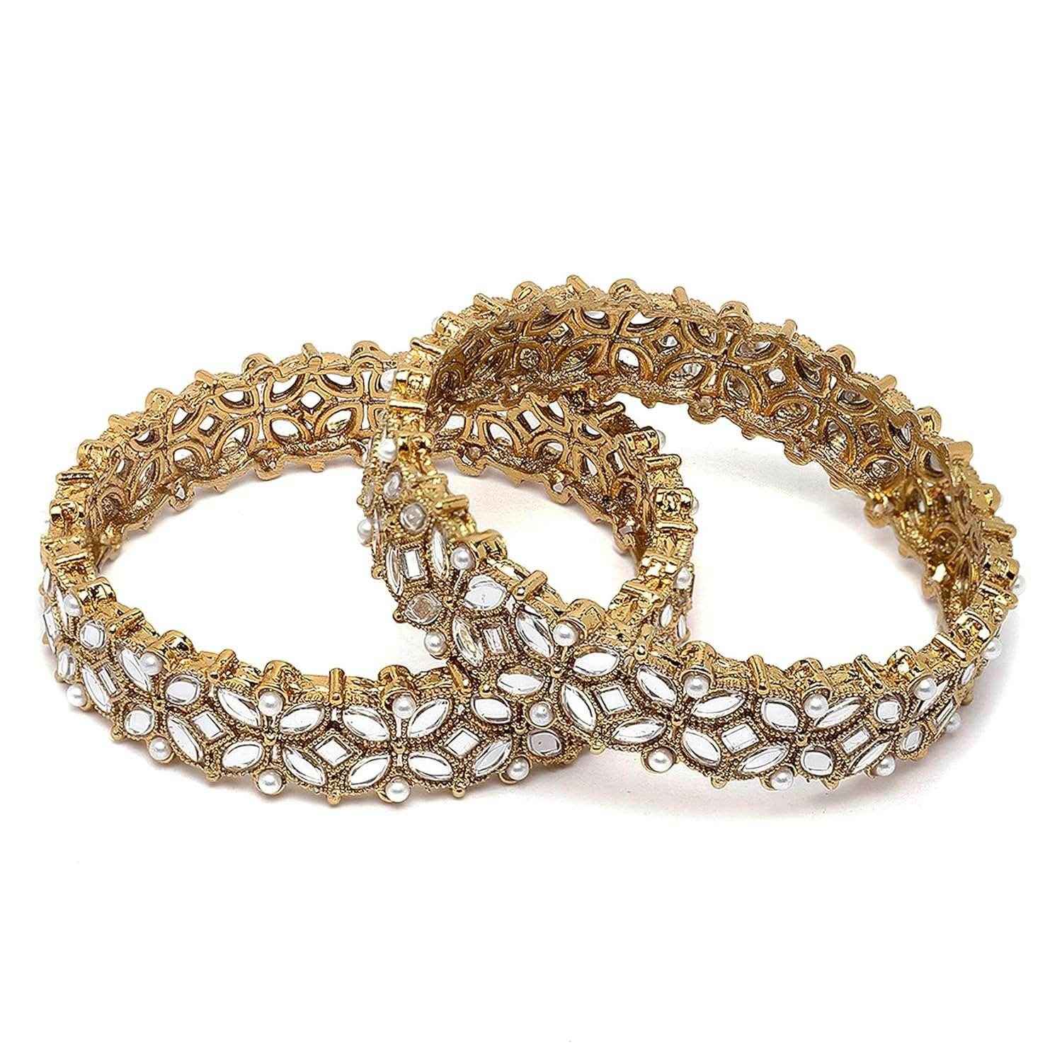 ANATRA Gold Silver Metal Bangles Set