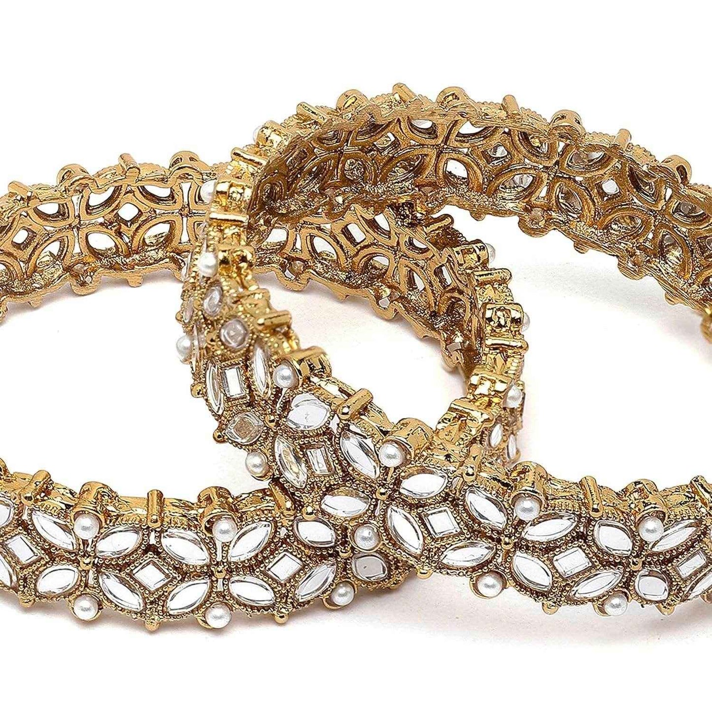 ANATRA Gold Silver Metal Bangles Set