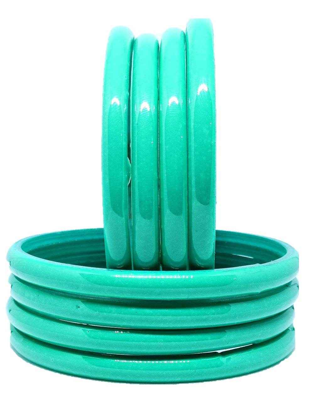 T4 Jewels (Large Size) Many Colors Glass Kada Bangles (Pack Of 8)-RSHN