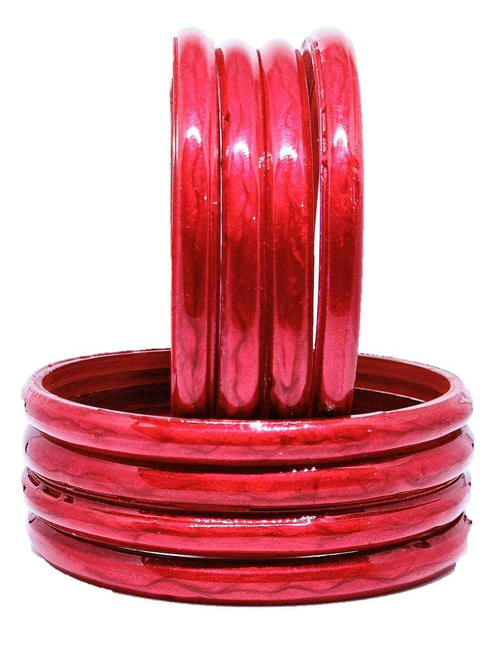 T4 Jewels (Large Size) Many Colors Glass Kada Bangles (Pack Of 8)-RSHN