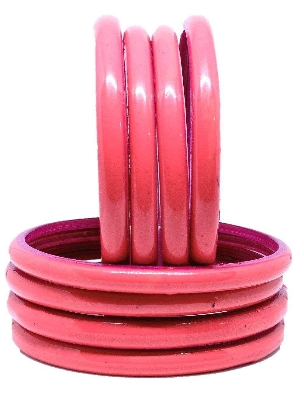 T4 Jewels (Large Size) Many Colors Glass Kada Bangles (Pack Of 8)-RSHN