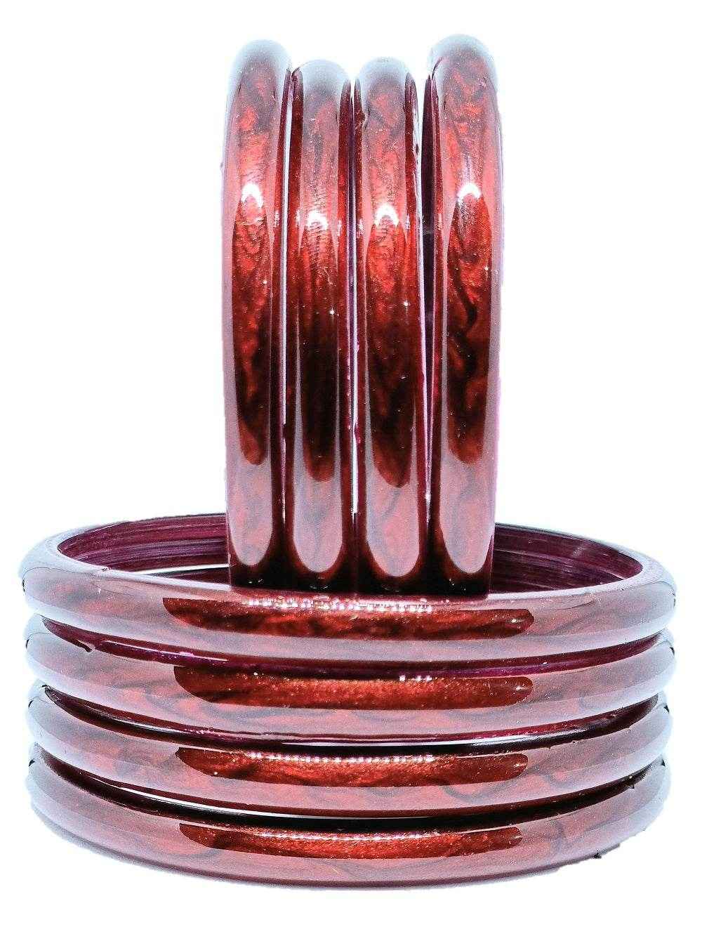 T4 Jewels (Large Size) Many Colors Glass Kada Bangles (Pack Of 8)-RSHN