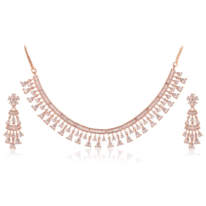 Designer CZ Necklace Set for Women - Refined and Modern Luxury T4 Jewels