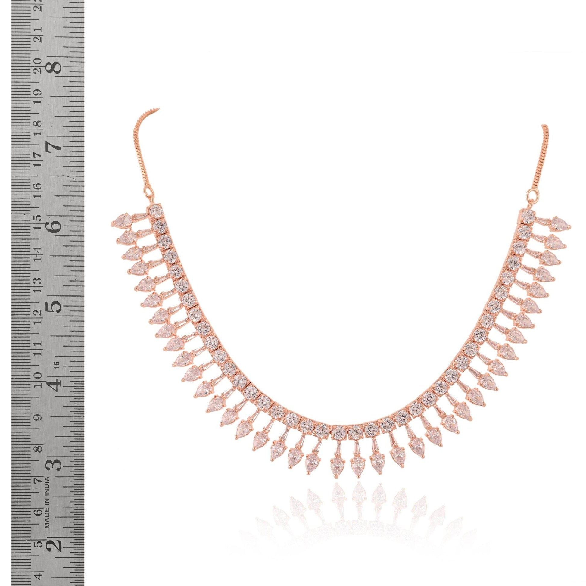 Delicate Handmade CZ Necklace Set - A Touch of Glamour - T4 Jewels