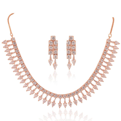 Delicate Handmade CZ Necklace Set - A Touch of Glamour - T4 Jewels