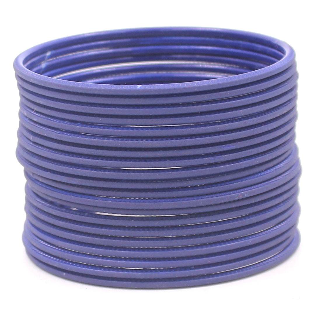Set of 24 Matte Textured Bangles by T4 Jewels Blue T4 Jewels