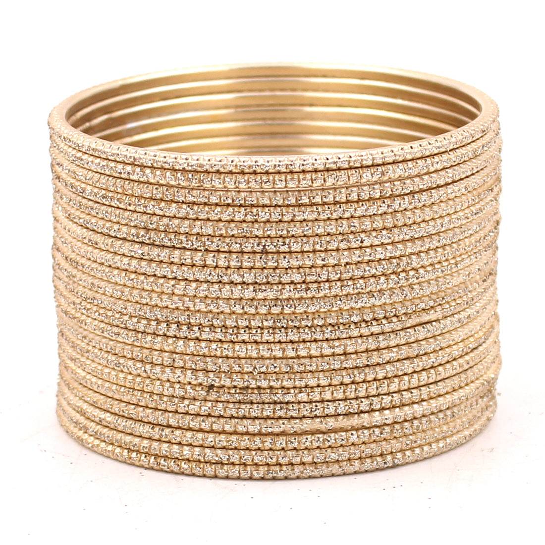 Set of 24 Glitter Bangles by T4 Jewels Beige T4 Jewels