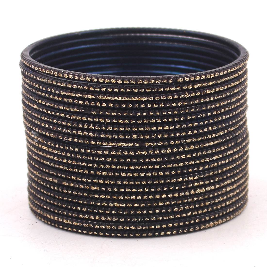 Set of 24 Glitter Bangles by T4 Jewels Black T4 Jewels
