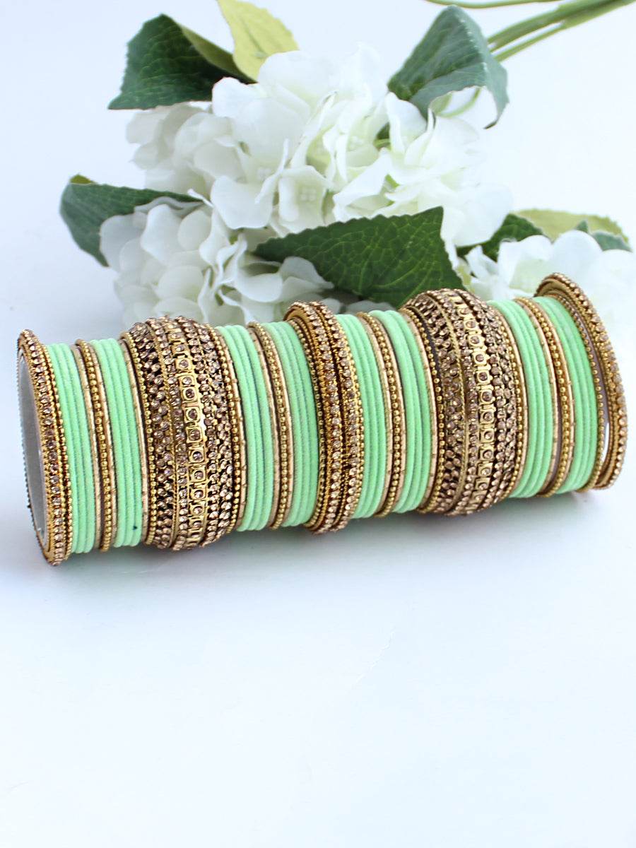 Maryam Bangle Set Mint Green T4 Jewels