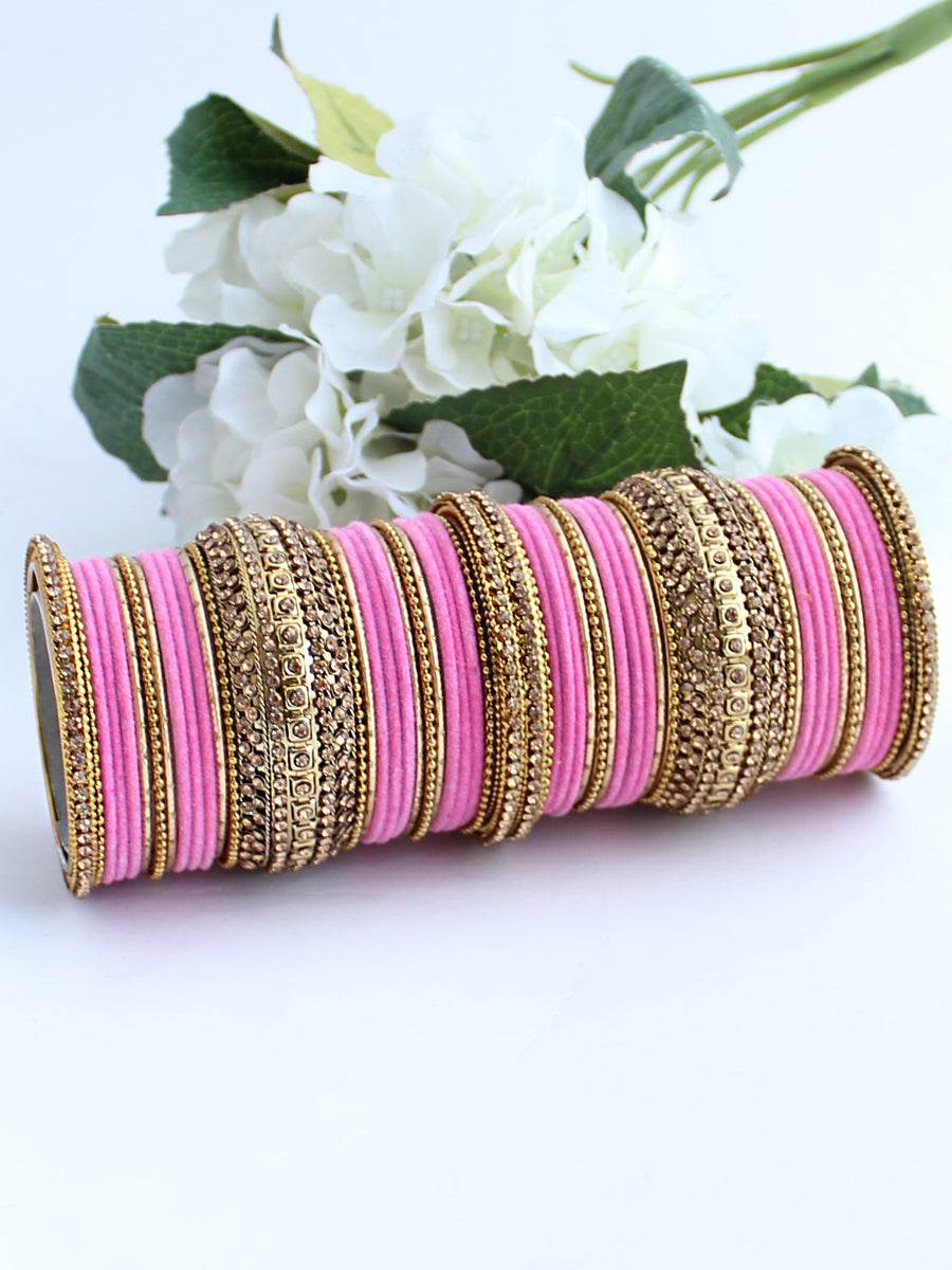 Maryam Bangle Set Pink T4 Jewels