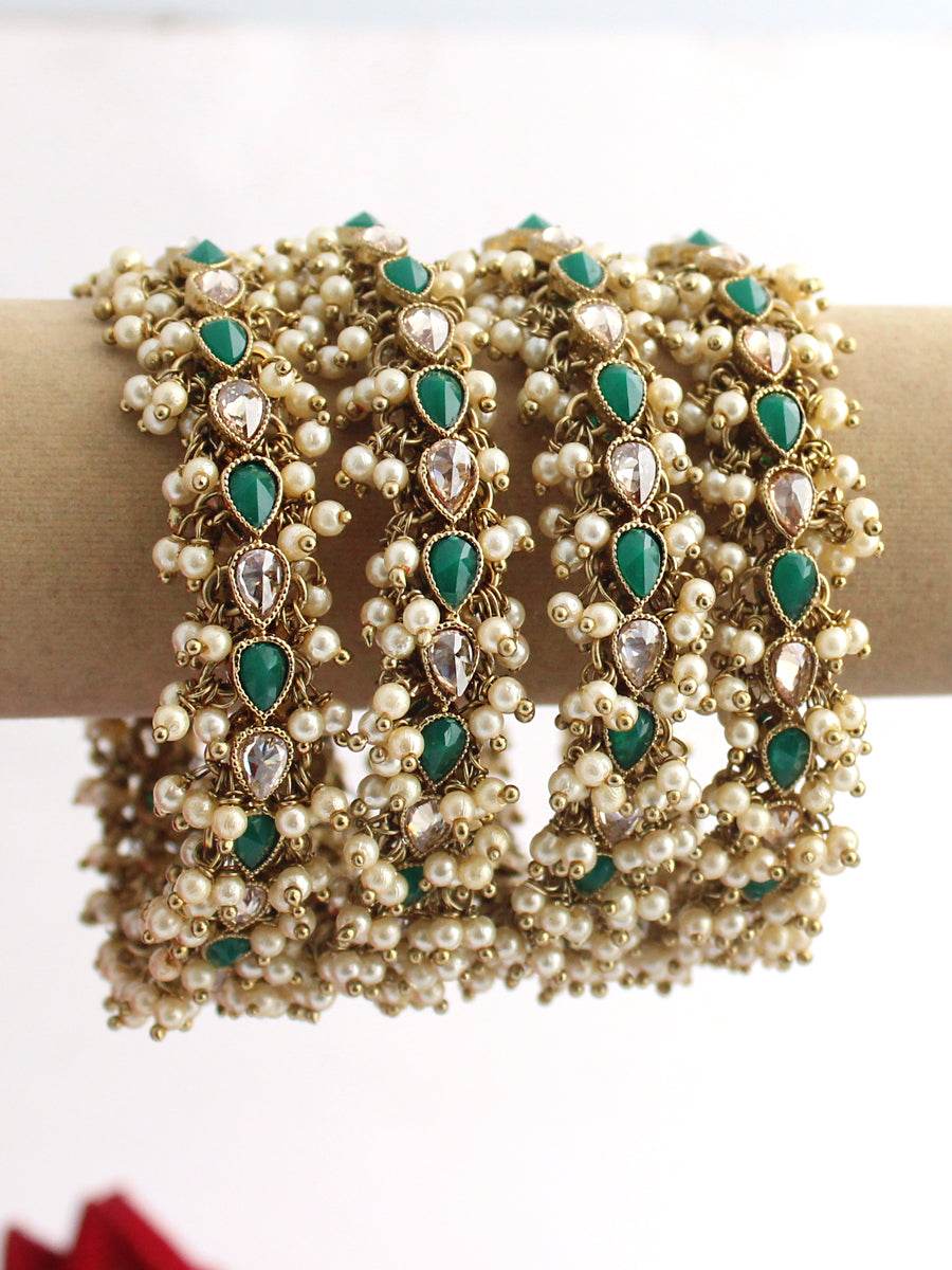 Kayra Bangle Set Golden Green 2.4 T4 Jewels