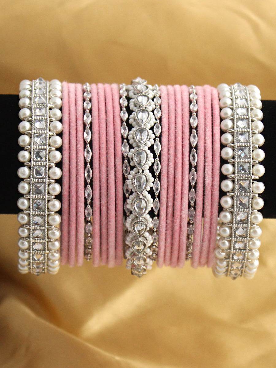 Noor Bangle Set Pastel Pink T4 Jewels
