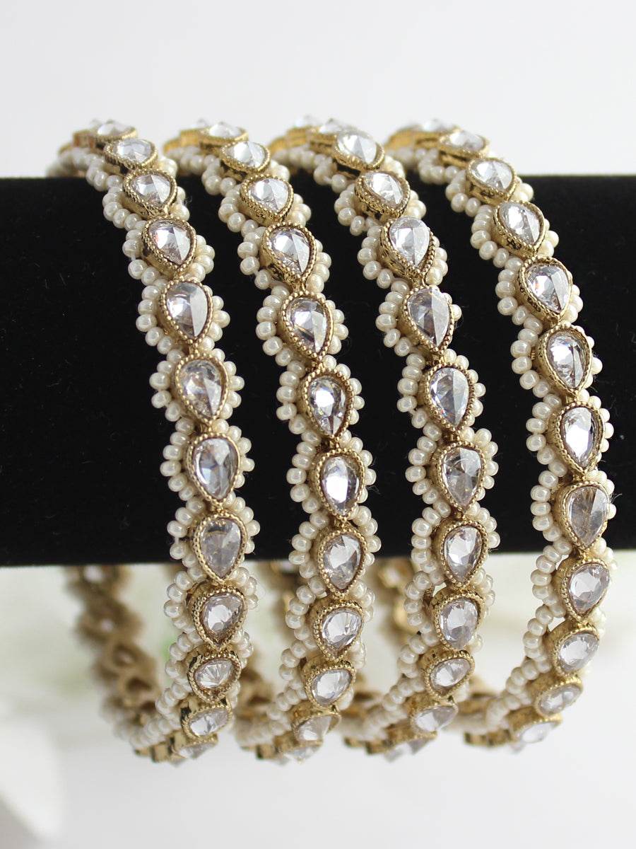 Sukriti Bangle Set White T4 Jewels