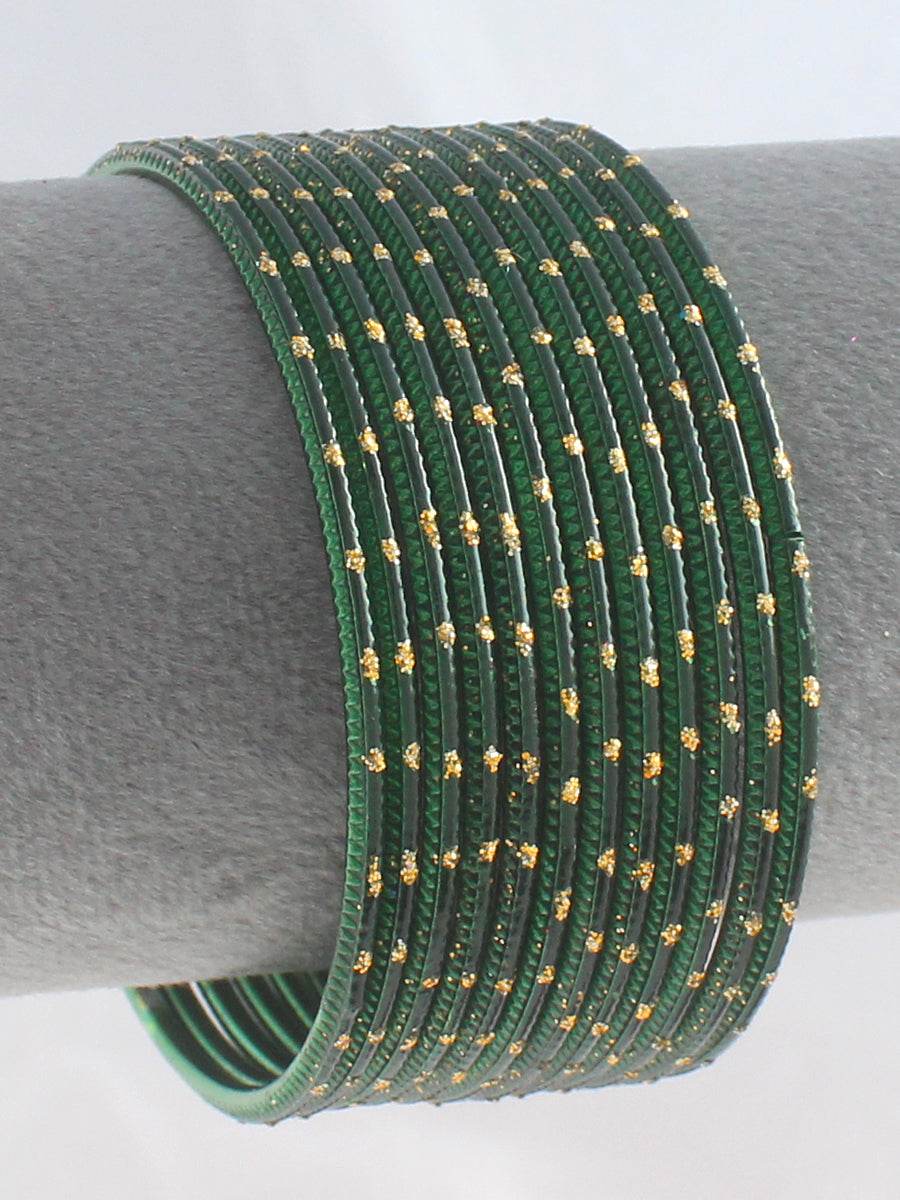Bani Bangle Set Green T4 Jewels